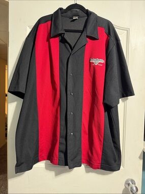 Harley-Davidson Café Las Vegas Button-Up Bowling Shirt 5XL Black Red Retro
